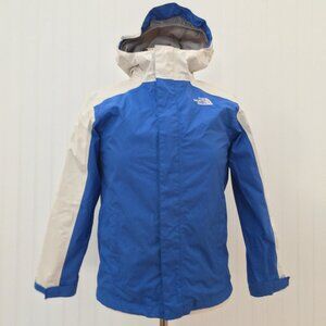 North Face Blue & White Raincoat Boys 10/12